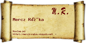 Mercz Réka névjegykártya